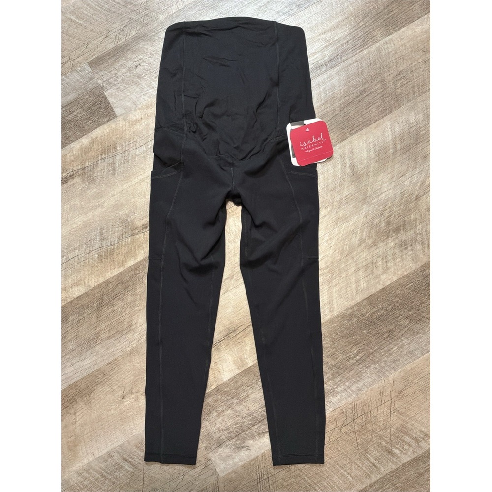 NWT Isabel Maternity Active Pocket Leggings Black Yoga Pants Size XXL